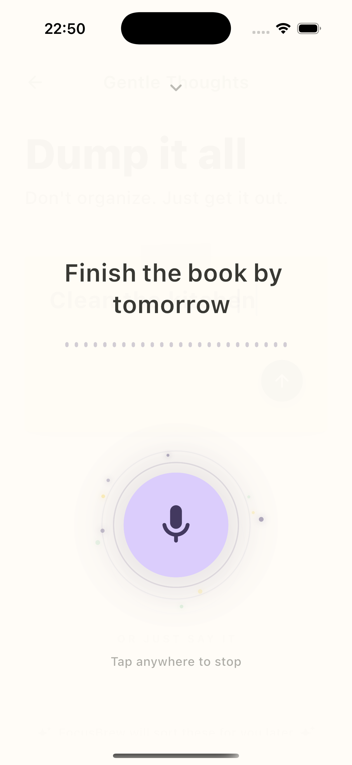 FocusBrew speech to text feature